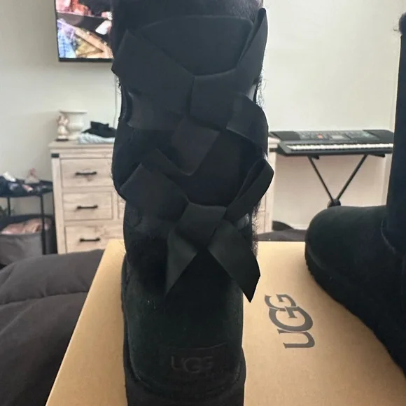 UGG Black Sheepskin Boots - Picture 2 of 5